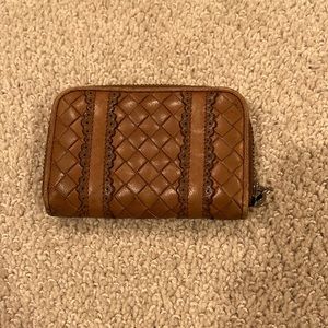 Bottega Veneta Small Credit Card Change PurseLight Brown 100% Authentic